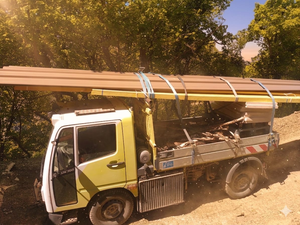 chargement de bois sur un camion plateau