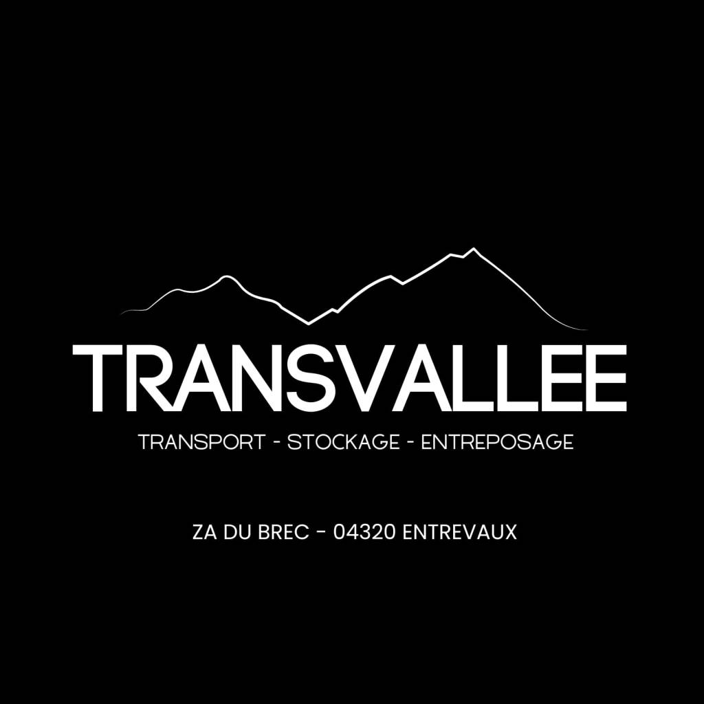 logo de transvalée avec un dessin de montagne en fond
